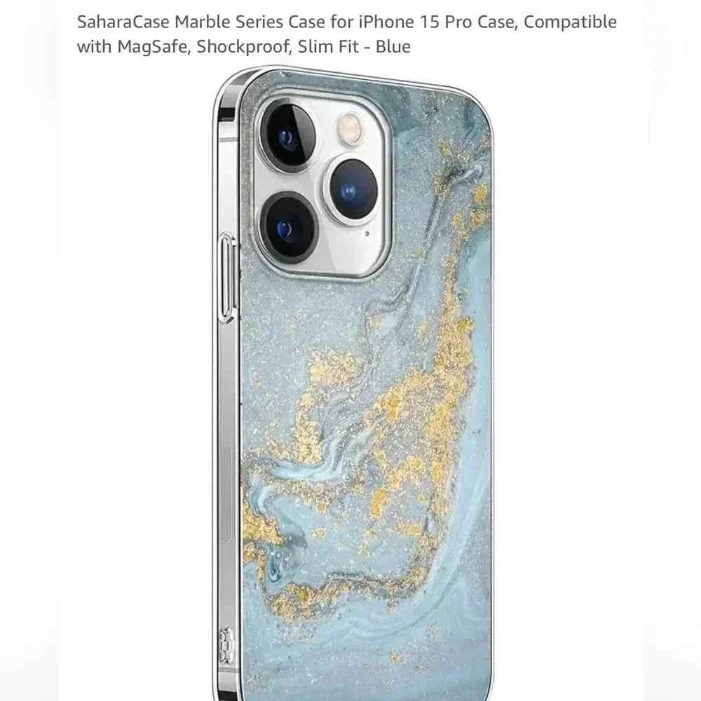 Saharacase marble series IPhone 15 pro case. New in box.